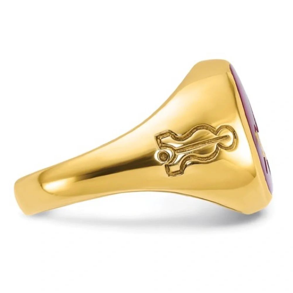 IBGoodman 14k Gold Masonic Ring Lab Ruby Blue Lodge Master Mason Men's Size 10